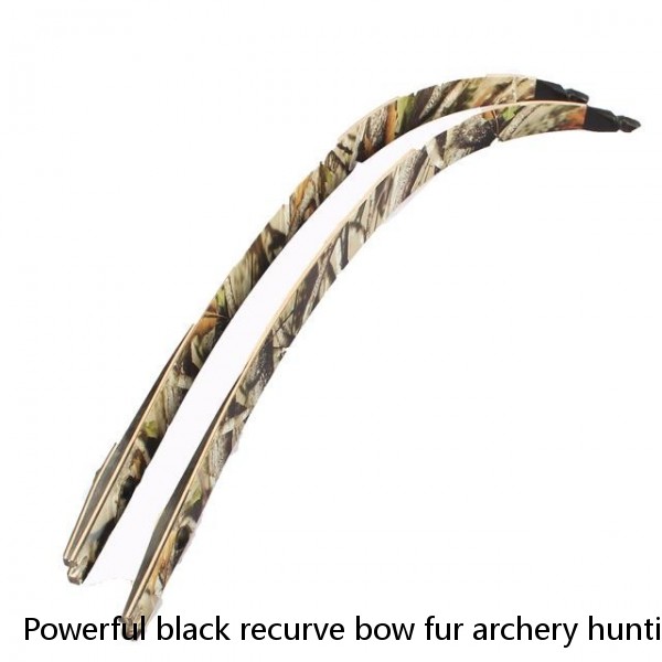 Powerful black recurve bow fur archery hunting shooting game laminated traditional mongolian long fiberglass zen horse bow